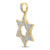 Image of 10kt Yellow Gold Mens Round Diamond Magen Star of David Pendant 1/2 Cttw Style 149534