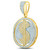 Image of 10kt Yellow Gold Mens Round Diamond Dollar Sign Circle Pendant 1.00 Cttw Style 118924
