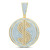 Image of 10kt Yellow Gold Mens Round Diamond Dollar Sign Circle Pendant 1.00 Cttw Style 118924