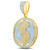 Image of 10kt Yellow Gold Mens Round Diamond Dollar Sign Circle Pendant 1.00 Cttw Style 118924