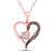 Image of 10kt Rose Gold Womens Round Brown Diamond Heart Pendant 1/8 Cttw Style 128317