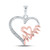 Image of Sterling Silver Womens Round Diamond Yellow-tone Mom Heart Pendant 1/20 Cttw