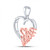 Image of Sterling Silver Womens Round Diamond Yellow-tone Mom Heart Pendant 1/20 Cttw