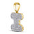 Image of 10kt Yellow Gold Mens Round Diamond Letter I Bubble Initial Pendant 1/2 Cttw Style 128837