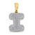 Image of 10kt Yellow Gold Mens Round Diamond Letter I Bubble Initial Pendant 1/2 Cttw Style 128837