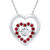 10kt White Gold Womens Round Lab-Created Ruby Moving Twinkle Heart Pendant 1/2 Cttw