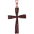 10kt Rose Gold Womens Round Red Color Enhanced Diamond Cross Pendant 1/4 Cttw Style 93442