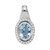 14kt White Gold Womens Oval Lab-Created Aquamarine Oval Pendant 1-1/2 Cttw