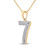 10kt Yellow Gold Mens Round Diamond Number 7 Pendant 3/8 Cttw Style 150326