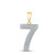 Image of 10kt Yellow Gold Mens Round Diamond Number 7 Pendant 3/8 Cttw Style 150326