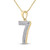 Image of 10kt Yellow Gold Mens Round Diamond Number 7 Pendant 3/8 Cttw Style 150326