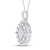 Image of 14kt White Gold Womens Princess Diamond Fashion Cluster Pendant 1.00 Cttw