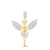 Image of 10kt Yellow Gold Mens Round Diamond Angel Pendant 3/8 Cttw Style 117333