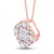 Image of 14kt Rose Gold Womens Princess Diamond Square Cluster Pendant 1/4 Cttw