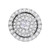 Image of 14kt White Gold Womens Princess Round Diamond Cluster Pendant 1/2 Cttw