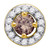 Image of 10kt White Gold Womens Round Brown Diamond Solitaire Pendant 1/2 Cttw