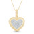 Image of 10kt Yellow Gold Womens Round Diamond Heart Milgrain Pendant 1/6 Cttw