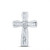 Sterling Silver Womens Round Diamond Religious Cross Pendant 1/6 Cttw
