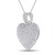 Image of 14kt White Gold Womens Round Diamond Charmed Heart Pendant 1.00 Cttw