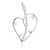 Image of 14kt White Gold Womens Round Diamond Wire Heart Pendant 1/5 Cttw