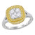 18kt White Gold Womens Round Yellow Diamond Cluster Bridal Wedding Engagement Ring 1.00 Cttw Style 102751