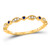 10kt Yellow Gold Womens Round Blue Sapphire Diamond Marquise Dot Stackable Band Ring 1/8 Cttw