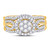 10kt Yellow Gold Womens Round Diamond Bridal Wedding Engagement Ring Band Set 1/2 Cttw Style 130135