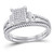 Sterling Silver Womens Round Diamond Bridal Wedding Engagement Ring Band Set 1/3 Cttw Style 74021