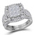 14kt White Gold Womens Princess Diamond Bridal Wedding Engagement Ring Band Set 2.00 Cttw Style 116762