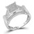 10kt White Gold Womens Round Diamond Elevated Square Cluster Ring 1/4 Cttw