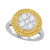 18kt White Gold Womens Round Yellow Diamond Circle Cluster Ring 1-5/8 Cttw