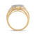 10kt Yellow Gold Mens Round Diamond Square Cluster Wedding Ring 1/3 Cttw