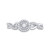 Sterling Silver Womens Round Diamond Halo Promise Bridal Ring 1/5 Cttw