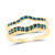 14kt Yellow Gold Womens Color Enhanced Blue Diamond Wrap Ring 1/3 Cttw