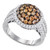 10kt White Gold Womens Round Brown Diamond Cluster Ring 2.00 Cttw