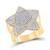 10kt Yellow Gold Mens Round Diamond Statement Star Ring 1.00 Cttw