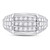 10kt White Gold Mens Round Diamond Channel Set Band Ring 3/4 Cttw