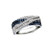 Sterling Silver Womens Color Enhanced Blue Diamond Band 7/8 Cttw