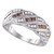 10kt White Gold Womens Baguette Brown Diamond Band Ring 1/2 Cttw