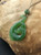 35mm Natural Untreated Nephrite Jade Carved Fish Hook with Whale Tail Pendant