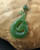 35mm Natural Untreated Nephrite Jade Carved Fish Hook with Whale Tail Pendant