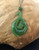 35mm Natural Untreated Nephrite Jade Carved Fish Hook with Whale Tail Pendant