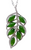 Sterling Silver & Canadian Nephrite Jade Leaf Pendant w/ CZs on 18" Chain