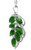 Image of Sterling Silver & Canadian Nephrite Jade Leaf Pendant w/ CZs on 18" Chain