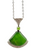 15mm Sterling Silver Fan Pendant with Genuine Nephrite Jade & CZ Accents