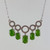 Natural Untreated 16 inch Sterling Silver Necklace with Nephrite Jade Cabochon & CZ Center