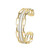 Charles Garnier 60mm x 50mm Gold-plated Sterling Silver Paperclip Design Cuff Bracelet w/ CZ Center Rows