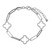 Charles Garnier 6.75"+1.25" Rhodium-plated Sterling Silver Paperclip Chain Bracelet & 3 CZ Clover Stations