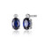 Image of ELLE Jewelry - Rhodium-plated Sterling Silver Earrings w/ 6mm x 4mm Oval Lab Created Sapphire & Lab Grown Diamond