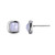 ELLE Jewelry - "Mirage Collection" Rhodium-plated Sterling Silver Stud Earrings w/ 6mm Cushion Cut Genuine Blue Lace Agate
